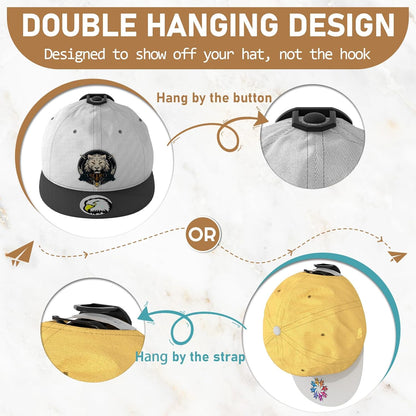 Skiennix 22 Pack Adhesive Hat Hooks - Super Strong Hat Rack for Baseball Caps | No Drilling, Black
