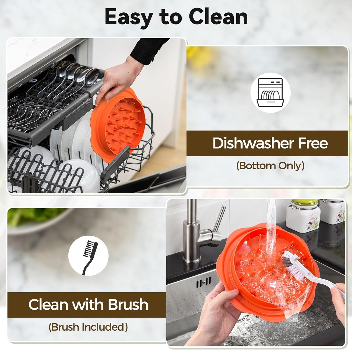 Ukeetap 10" Pro Chicken Shredder Tool - BPA-Free Ergonomic Meat Grinder with Anti-Slip Base | Orange