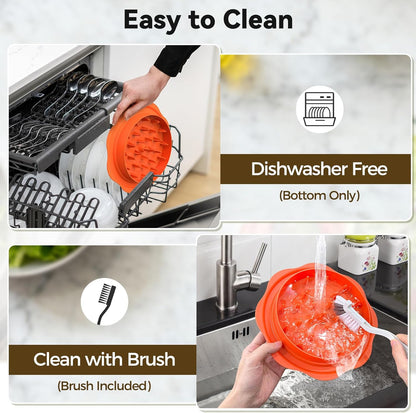 Ukeetap 10" Pro Chicken Shredder Tool - BPA-Free Ergonomic Meat Grinder with Anti-Slip Base | Orange
