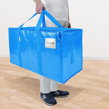 TICONN Extra Large Heavy-Duty Moving Bags - Durable Storage with Zippers & Handles | 2 Pack, Sky Blue