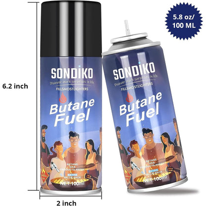 Sondiko Butane Fuel Canister - Premium Quality 100ml Refill for Jet Flame Lighters & Torches (2 Pack)