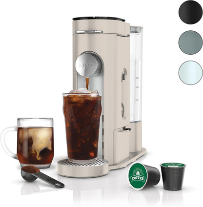Ninja Pods & Grounds Coffee Maker - Single-Serve K-Cup Compatible | Compact Design, 56-oz Reservoir, Iced Coffee Option