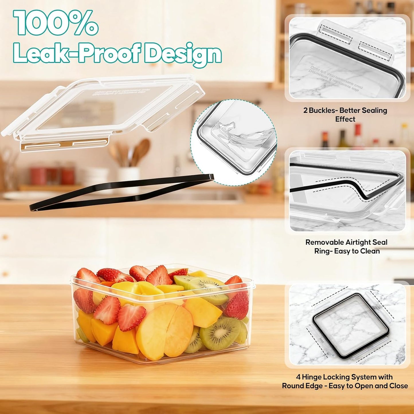 TOPCHASE 40 PCS Food Storage Containers - Airtight, BPA-Free, Leakproof Meal Prep Set with Labels & Pen