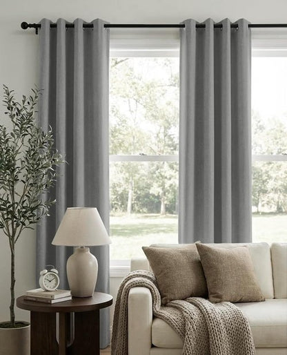 100% Blackout Shield Grey Blackout Curtains - Thermal Insulated Grommet Drapes for Bedroom & Living Room | 50" W x 84" L, 2 Panels