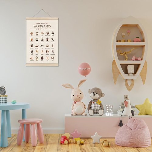 Doi-Lanee Woodland Tracks Poster Hanger Frame - Jungle Nursery Decor & Forest Wall Art
