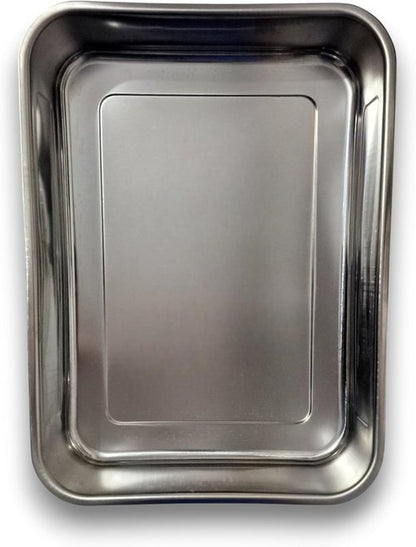 Deep Stainless Steel Baking Pan - Versatile Rectangular Roasting Sheet for Cooking & Meal Prep (14.4" x 10.4" x 2.6"), 304 Food-Grade, Dishwasher Safe
