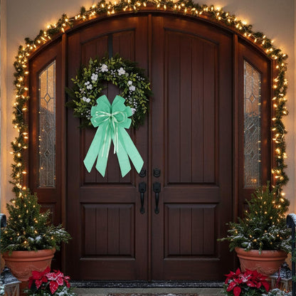 YKW Large Mint Green Burlap Bow - 20x11 Inch Spring & Easter Wreath Decor | Indoor/Outdoor Ornaments