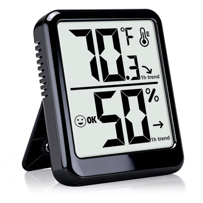 Regine Switzerland Digital Room Thermometer & Hygrometer | Accurate Temperature & Humidity Monitor for Home, Office, Pets, & Plants - AAA Battery Included