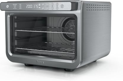 Ninja Air Fryer & Toaster Oven - Prestige Smart XL Countertop Oven | Bakes 20 Cookies & Fits 12lb Turkey | 1800 Watts | Stainless Steel