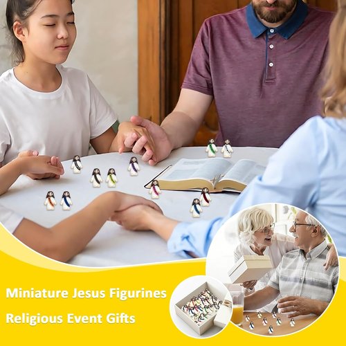 Little Jesus Figures by 110 PCS - Mini Jesus Figurines for Easter, Baptism Gifts & Sunday School (11 Colors)