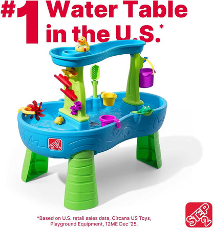 Step2 Rain Showers Splash Pond Water Table - Kids Sensory Playset with 13 Accessories | Blue & Green, Ages 1.5+