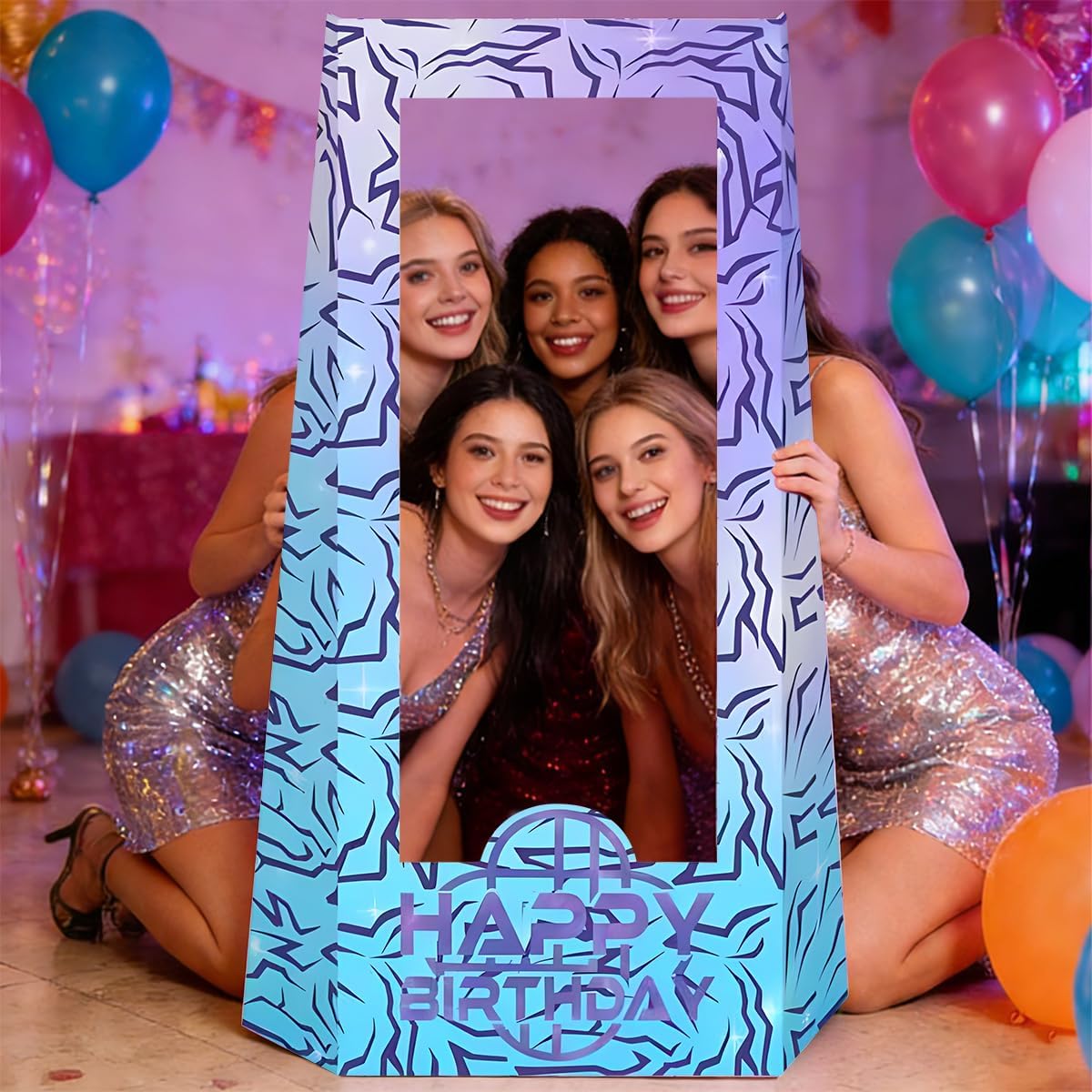 Purple Demon | 4.9 Ft Tall Life-Size Cardboard Stand-In Decoration for Themed Parties
