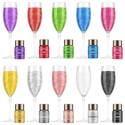 Cherrysea Luster Dust Edible Shimmer Powder - 15g Rose Gold Food Coloring for Cakes & Cocktails
