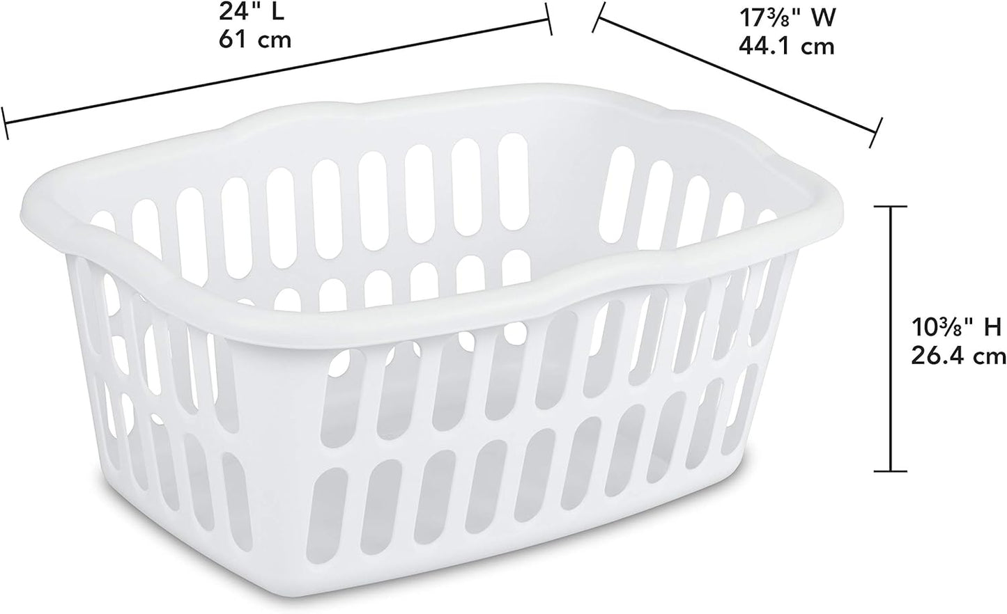 Sterilite 1.5 Bushel Laundry Basket - Classic Plastic Design for Easy Carrying | White & Aqua, 12-Pack