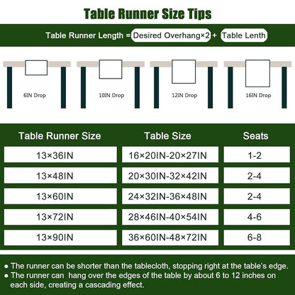 Christmas Table Runner Holly Red Berry White—13x48in, Embroidered 100% Polyester Variation: White+13x48IN