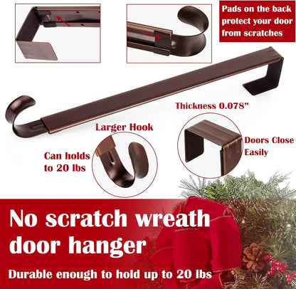 Regine Switzerland Wreath Door Hanger - Adjustable Over-The-Door Hooks for Easter Decor | 15-25 Inch Metal Design