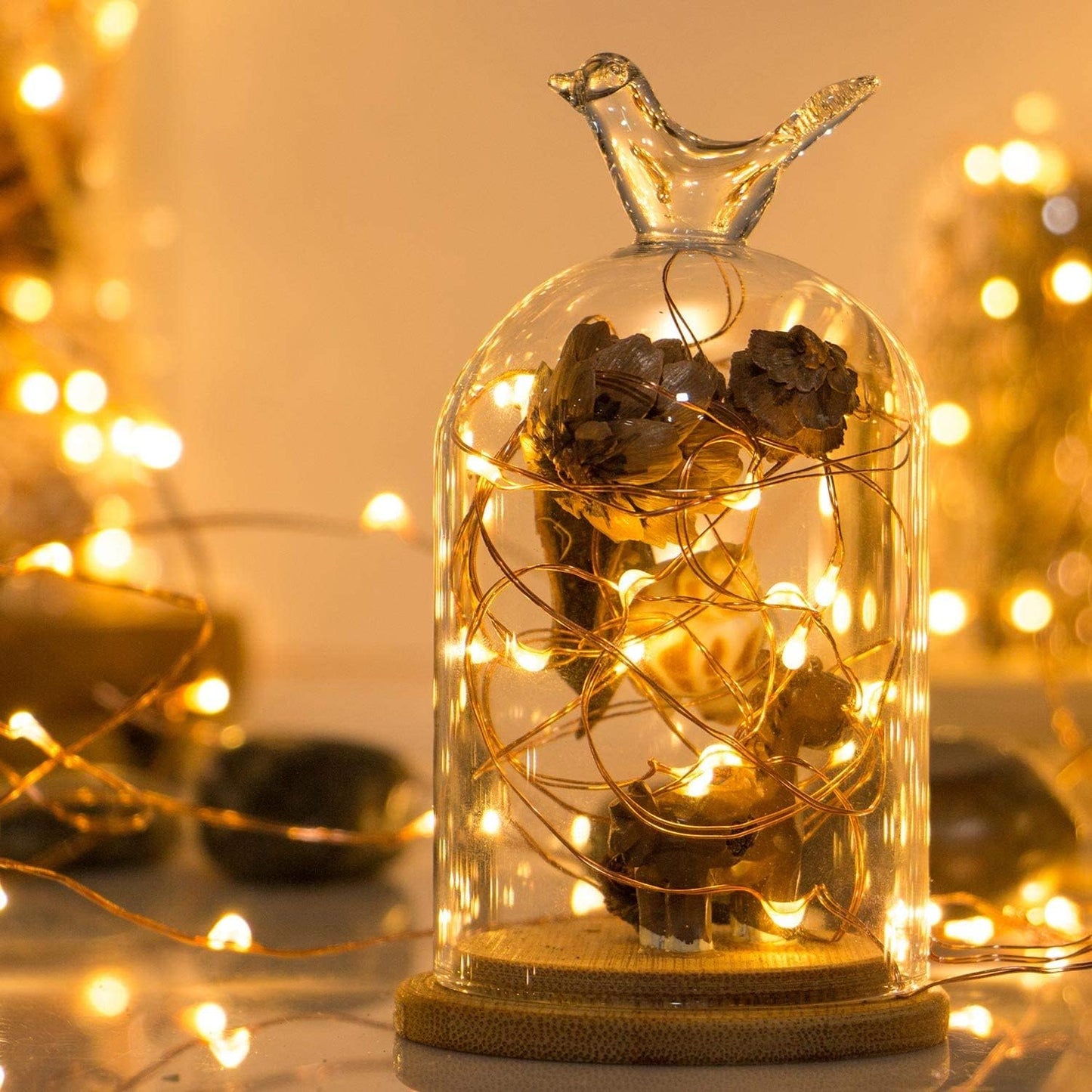Sanniu LED String Lights - Mini Battery-Powered Copper Wire Fairy Lights | 16ft Warm White for Bedroom & Parties