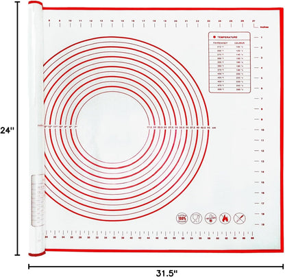 Silicone Baking Mat by Extra Large | Non-Stick, Heat-Resistant Dough & Pastry Roller – 31.5'' x 24''