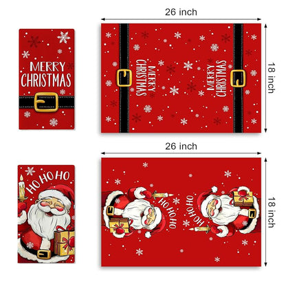 Santa Christmas Red Kitchen Towels Set of 2 - Durable Farmhouse Dish Cloths (Variation: Santa)