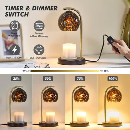 Skiennix Candle Warmer Lamp - Dimmable Scented Wax Melt Warmer with Timer | Perfect Christmas & Birthday Gift for Mom