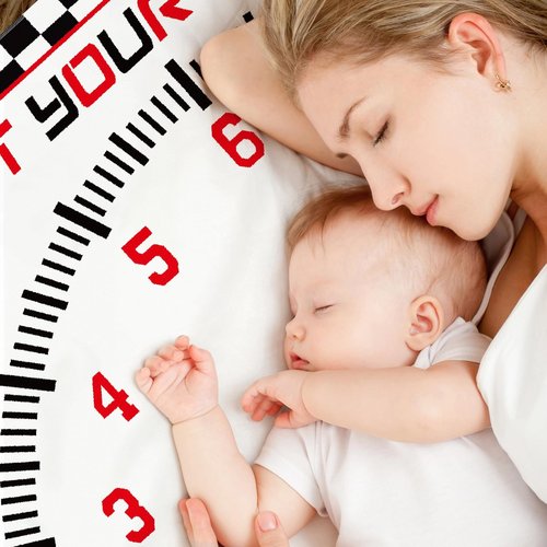 Gicoherero Racing Car Baby Monthly Milestone Blanket for Boy Little Monthly Growth Chart Sports Nursery Blanket 1 to 12 Months Photography Backdrop Prop for Newborn Baby Boy Soft Plush Fleece