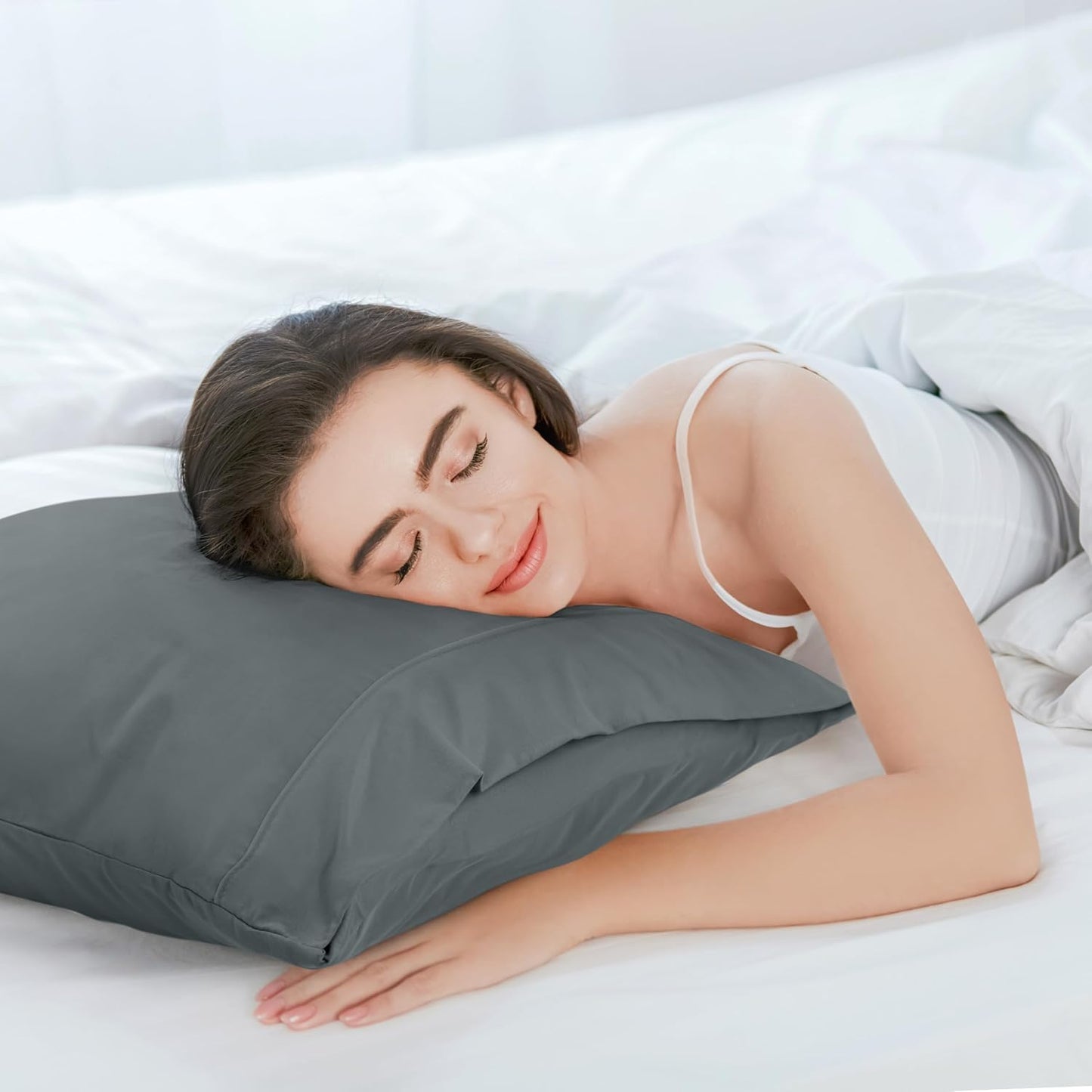 Utopia Bedding King Pillow Cases - 6 Pack Soft Brushed Microfiber - Fade Resistant 20 x 40 Inches | Grey