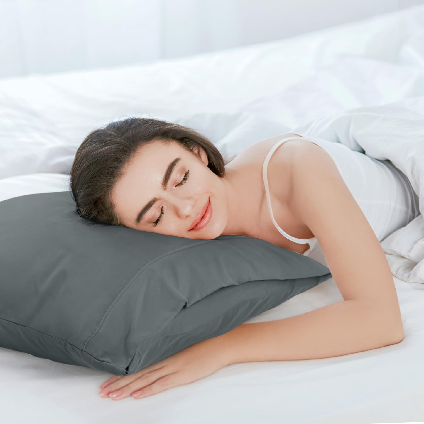 Utopia Bedding King Pillow Cases - 6 Pack - Envelope Closure - Soft Brushed Microfiber Fabric - Shrinkage and Fade Resistant Pillow Covers King Size 20 X 40 Inches (King, Grey)