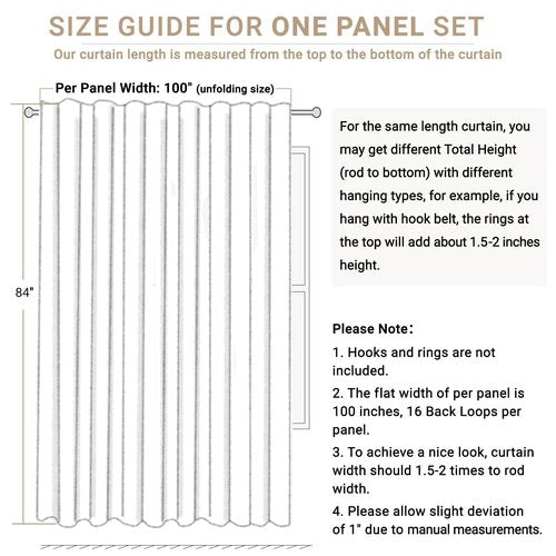 100% Blackout Shield Linen Blackout Curtains for Bedroom 84 Inches Long, Back Tab/Rod Pocket Living Room Drapes, Thermal Insulated Blackout Curtains 1 Panel Set, 100" W x 84" L, Sage