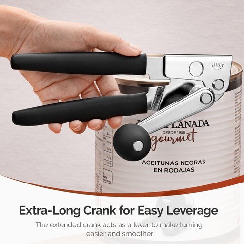 MARSWELL Heavy Duty Can Opener - Extra-Long Handles & Oversized Knob for Easy Cranking | Opens Large #10 Cans
