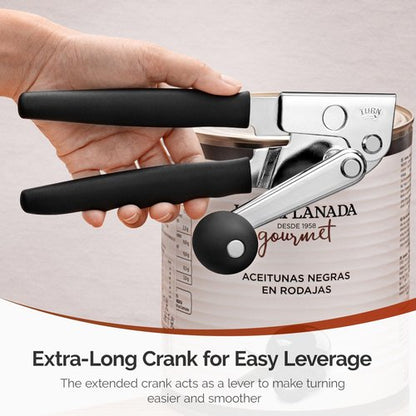 MARSWELL Heavy Duty Can Opener - Extra-Long Handles & Oversized Knob for Easy Cranking | Opens Large #10 Cans