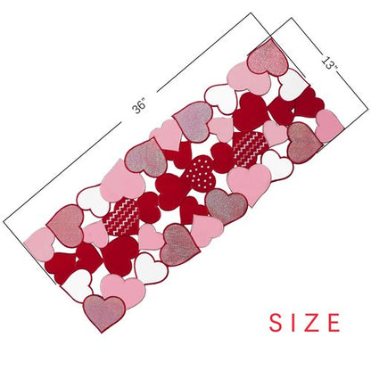 OWENIE Valentine‘s Day Table Runners, 13 x 36 Inch Valentines Table Centerpieces, Embroidered Love Heart Red Table Decorations, Mother's Day or Wedding Table Decor , Washable