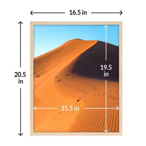 LaVie Home 16x20 Picture Frame for Wall Display, 16x20 Oak Picture Frame with HD Plexiglas, 16 x 20 Poster Frame 1 Pack, Display Frame for Vertical or Horizontal, Classic Collection