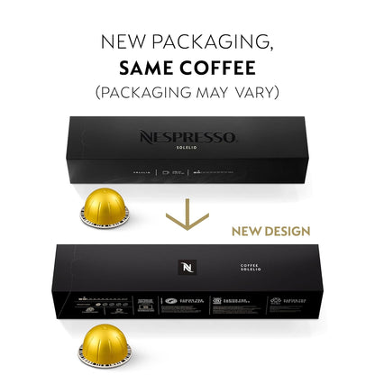 Nespresso Vertuo Solelio Coffee Capsules - Mild Roast 30-Count Pods for 7.8 oz Brews