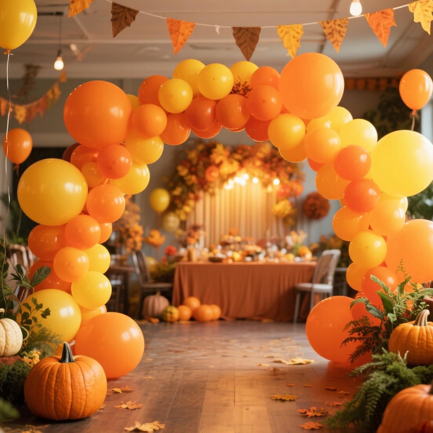 RUBFAC Orange Balloon Arch Kit - 129pcs in Various Sizes for Halloween & Thanksgiving Decor | Burnt Orange