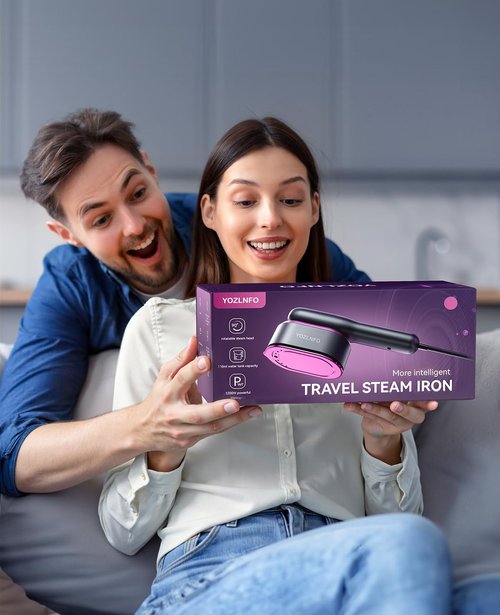 YOZLNFO Travel Steamer for Clothes Adequate Portable: 2-in-1 Mini Handheld Garment Steamer Iron - 15s Heat Up & 5 Adjustable Steam - Large Ceramic Panel - 110-120V