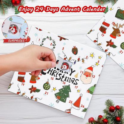 Skiennix Christmas Advent Calendar Bracelets 2024 - 24-Day Countdown with 22 Charm Beads & 2 Bracelets for Girls & Teens (Silver)
