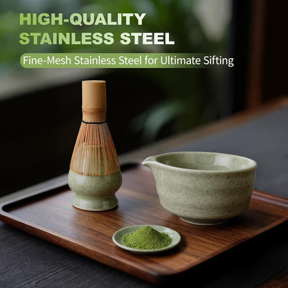 SIMPLETaste Matcha Whisk Set - 7-Piece Ceramic Kit with Bowl, Whisk, Bamboo Scoop & More | Perfect for Matcha Lovers (Green)