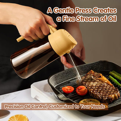 YARRAMATE Light Blocking Oil Sprayer - 16oz Food-Grade Olive Oil Dispenser Bottle | Dark Amber Glass for Kitchen & BBQ