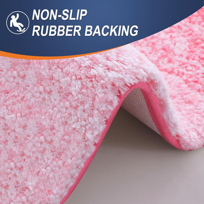OLANLY Bathroom Runner Rug - Extra Soft Microfiber Mat | Quick Dry, Washable, 70x24 Inches, Pink