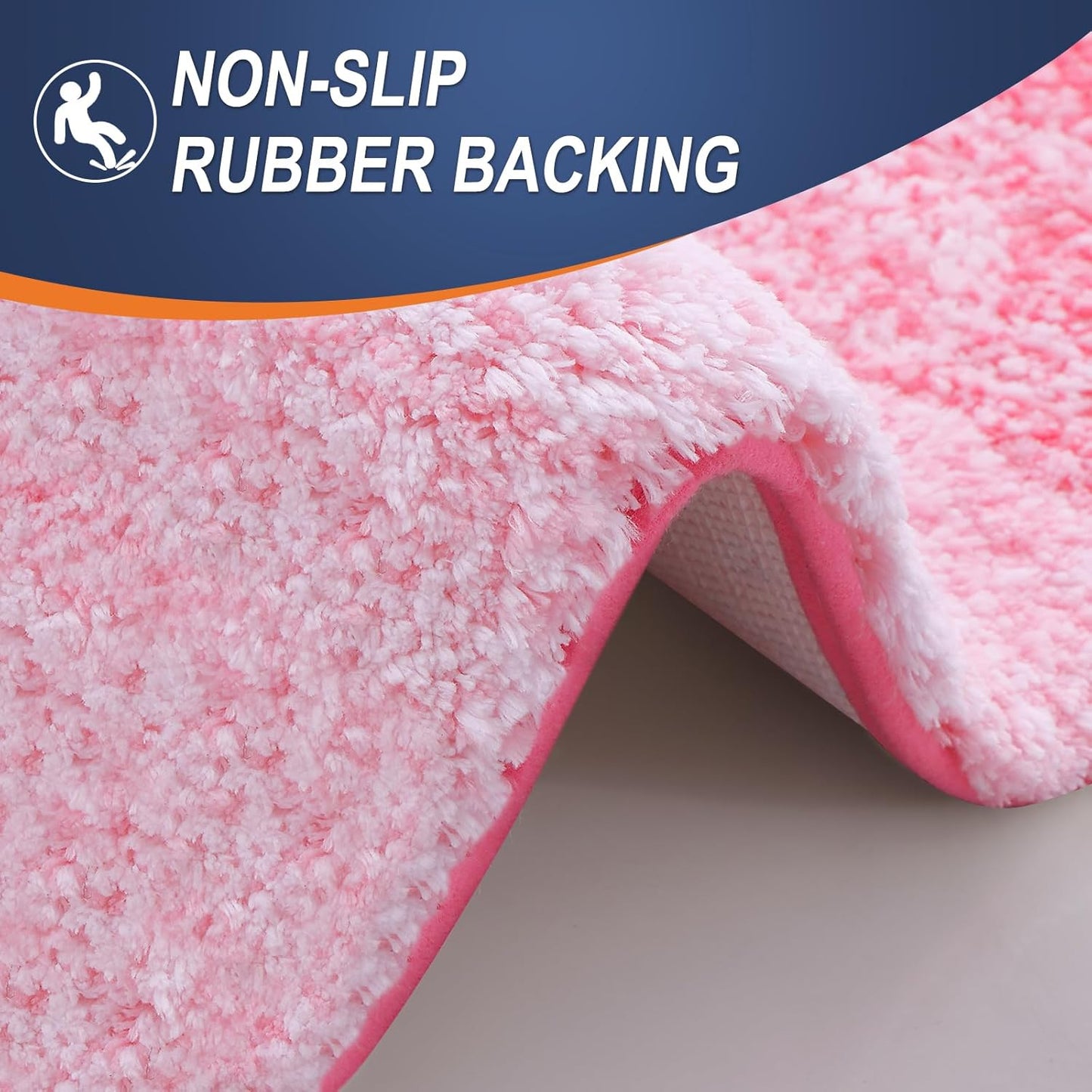 OLANLY Bathroom Runner Rug - Extra Soft Microfiber Mat | Quick Dry & Washable 47x24, Pink