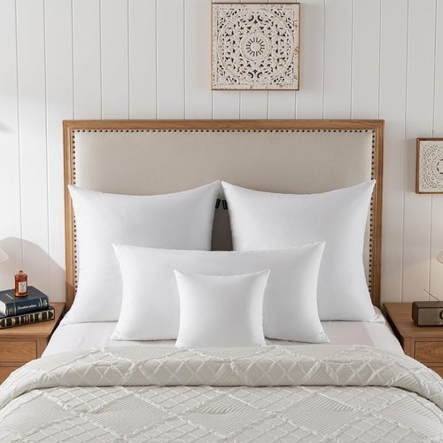 Basic Home® Queen Size Goose Feather & Down Bed Pillow - Odorless Neck Support & Cooling Comfort | 20x28 Inch