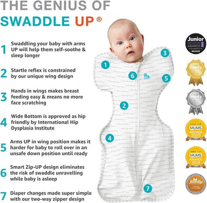 Love to Dream Organic Swaddle, Baby Sleep Sack, Swaddle Up Self-Soothing Swaddles for Newborns, Get Longer Sleep, Snug Fit Helps Calm Startle Reflex,1.0 Tog, Small 5-8.5lbs, Cream