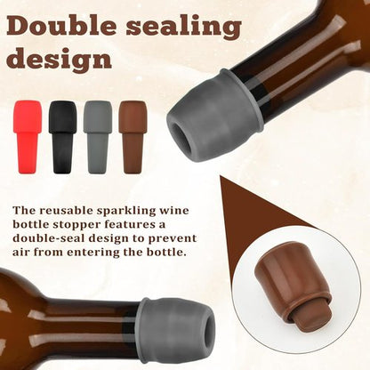 8Pcs Silicone Wine Stopper Leakproof Airtight Seal, Reusable Bottle Caps, Wine Bottle Cover Caps to Keep Wine Fresh, Beer Champagne Stopper Home Use
