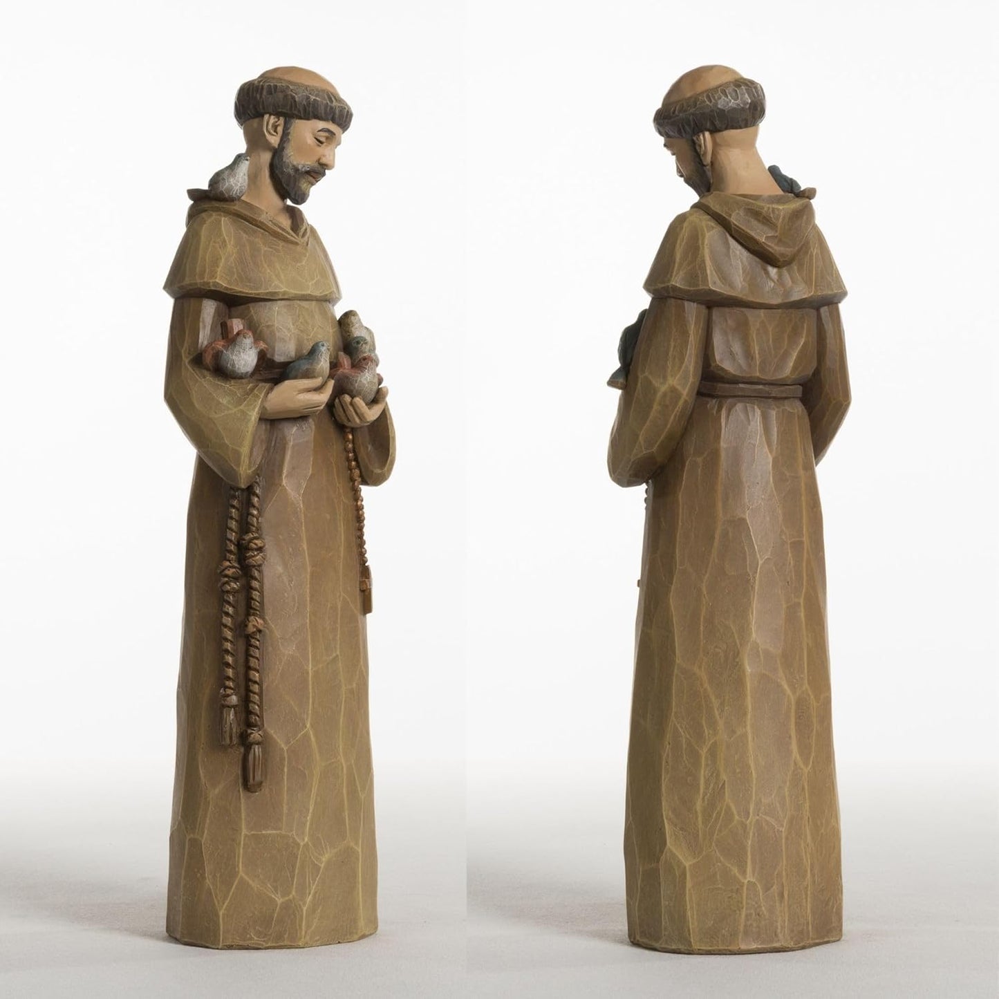 St. Francis Statue - 12 Inch Premium Resin Sculpture | Preaching to Birds, Perfect for Garden & Home Decor