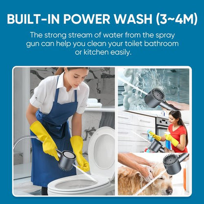 Cobbe Ion Drops Filtered Shower Head with Handheld, 4+1 Spray Mode Showerhead with Filters, Built-in Power Wash for Hard Water - Remove Chlorine - Reduces Dry Itchy Skin, Luxury Gray