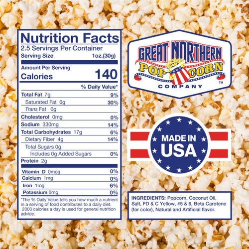 Great Northern Popcorn | 2.5oz Popcorn Machine Packets - All-in-One Movie Theater Style Kernels & Oil (24 Count)