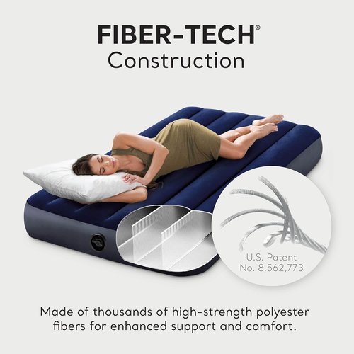 Intex Dura-Beam Twin Air Mattress - 75 x 39 x 10 Inch Plush Top with 2-in-1 Valve