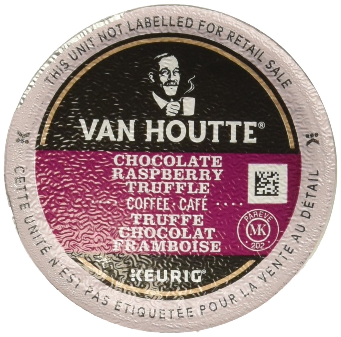 Van Houtte, Raspberry Chocolate Truffle, Single-Serve Keurig K-Cup Pods, Light Roast Coffee, 48 Count (2 Boxes 24 Pods)