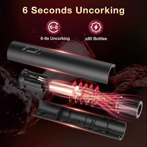 Electric Wine Opener, Automatic Corkscrew with Foil Cutter, One-Button Operation for Effortless Cork Removal, Perfect Wine Gift for Wine Lovers, Thanksgiving, Christmas, Party & Home