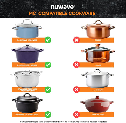 Nuwave Double Pro Cooktop - Portable Induction Burner with Dynamic Watt Technology | 900-1800W, 8” Coil